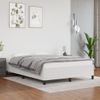 Cama Matrimonial | Cama Para Adultos | Estructura De Cama De Cuero Sintético Blanco 140x190 Cm Cfw706733