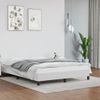 Cama Matrimonial | Cama Para Adultos | Estructura De Cama De Cuero Sintético Blanco 140x200 Cm Cfw846853