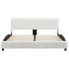 Cama Matrimonial | Cama Para Adultos | Estructura De Cama De Cuero Sintético Blanco 140x200 Cm Cfw673252