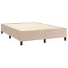 Cama Matrimonial | Cama Para Adultos | Estructura Cama Box Spring Cuero Sintético Capuchino 140x200 Cm Cfw214520