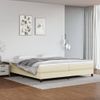 Cama Matrimonial | Cama Para Adultos | Estructura De Cama Box Spring Cuero Sintético Crema 200x200 Cm Cfw402280