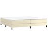 Cama Matrimonial | Cama Para Adultos | Estructura De Cama Box Spring Cuero Sintético Crema 200x200 Cm Cfw402280