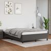 Cama Matrimonial | Cama Para Adultos | Estructura De Cama De Cuero Sintético Gris 140x190 Cm Cfw443892