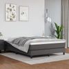 Cama Matrimonial | Cama Para Adultos | Estructura De Cama Box Spring Cuero Sintético Gris 140x200 Cm Cfw980895