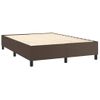 Cama Matrimonial | Cama Para Adultos | Estructura De Cama Box Spring Cuero Sintético Marrón 140x200 Cm Cfw384905