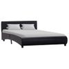 Cama Matrimonial | Cama Para Adultos | Estructura De Cama De Cuero Sintético Negro 140x200 Cm Cfw768434