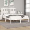 Cama Matrimonial | Cama Para Adultos | Estructura De Cama De Madera De Pino Maciza Blanca 140x190 Cm Cfw655475