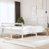 Cama Matrimonial | Cama Para Adultos | Estructura De Cama De Madera De Pino Maciza Blanca 140x190 Cm Cfw801752