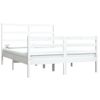 Cama Matrimonial | Cama Para Adultos | Estructura De Cama De Madera De Pino Maciza Blanca 140x190 Cm Cfw801752