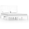 Cama Matrimonial | Cama Para Adultos | Estructura De Cama De Madera De Pino Maciza Blanca 140x200 Cm Cfw957067