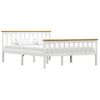 Cama Matrimonial | Cama Para Adultos | Estructura De Cama De Madera De Pino Maciza Blanca 140x200 Cm Cfw205975