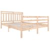 Cama Matrimonial | Cama Para Adultos | Estructura De Cama De Madera Maciza Tamaño King 150x200 Cm Cfw142320