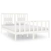 Cama Matrimonial | Cama Para Adultos | Estructura De Cama Doble Madera Maciza Blanca 135x190 Cm Cfw402160