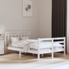 Cama Matrimonial | Cama Para Adultos | Estructura De Cama Doble Madera Maciza Blanca 135x190 Cm Cfw490639