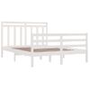 Cama Matrimonial | Cama Para Adultos | Estructura De Cama Doble Madera Maciza Blanca 135x190 Cm Cfw490639