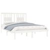 Cama Matrimonial | Cama Para Adultos | Estructura De Cama Madera Maciza Blanco 135x190 Cm Cfw399428