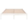 Cama Matrimonial | Cama Para Adultos | Estructura De Cama De Madera Maciza Blanca 135x190 Cm Cfw871284