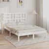 Cama Matrimonial | Cama Para Adultos | Estructura De Cama Doble Madera Maciza Blanca 135x190 Cm Cfw136840