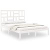 Cama Matrimonial | Cama Para Adultos | Estructura De Cama Doble Madera Maciza Blanca 135x190 Cm Cfw136840