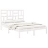 Cama Matrimonial | Cama Para Adultos | Estructura De Cama Doble Madera Maciza Blanca 135x190 Cm Cfw136840