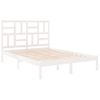 Cama Matrimonial | Cama Para Adultos | Estructura De Cama Doble Madera Maciza Blanca 135x190 Cm Cfw136840