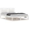 Cama Matrimonial | Cama Para Adultos | Estructura De Cama De Madera Maciza Blanca 140x190 Cm Cfw666228