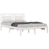 Cama Matrimonial | Cama Para Adultos | Estructura De Cama De Madera Maciza Blanca 140x190 Cm Cfw666228