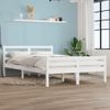 Cama Matrimonial | Cama Para Adultos | Estructura De Cama De Madera Maciza Blanca 140x190 Cm Cfw914979