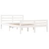 Cama Matrimonial | Cama Para Adultos | Estructura De Cama De Madera Maciza Blanca 140x190 Cm Cfw914979