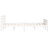 Cama Matrimonial | Cama Para Adultos | Estructura De Cama De Madera Maciza Blanca 140x190 Cm Cfw914979