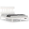 Cama Matrimonial | Cama Para Adultos | Estructura De Cama De Madera Maciza Blanca 140x190 Cm Cfw935249