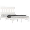 Cama Matrimonial | Cama Para Adultos | Estructura De Cama De Madera Maciza Blanca 140x190 Cm Cfw935249