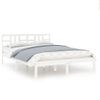 Cama Matrimonial | Cama Para Adultos | Estructura De Cama De Madera Maciza Blanca 140x190 Cm Cfw892855