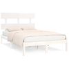 Cama Matrimonial | Cama Para Adultos | Estructura De Cama De Madera Maciza Blanca 140x200 Cm Cfw909704