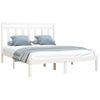 Cama Matrimonial | Cama Para Adultos | Estructura De Cama De Madera Maciza Blanca 140x200 Cm Cfw270343