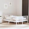 Cama Matrimonial | Cama Para Adultos | Estructura De Cama De Madera Maciza Blanca 140x200 Cm Cfw150199