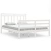 Cama Matrimonial | Cama Para Adultos | Estructura De Cama De Madera Maciza Blanca 140x200 Cm Cfw150199