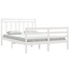 Cama Matrimonial | Cama Para Adultos | Estructura De Cama De Madera Maciza Blanca 140x200 Cm Cfw150199