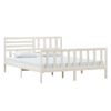 Cama Matrimonial | Cama Para Adultos | Estructura De Cama De Madera Maciza Blanca 160x200 Cm Cfw633997