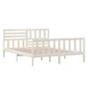 Cama Matrimonial | Cama Para Adultos | Estructura De Cama De Madera Maciza Blanca 160x200 Cm Cfw633997