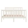 Cama Matrimonial | Cama Para Adultos | Estructura De Cama De Madera Maciza Blanca 160x200 Cm Cfw633997