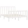 Cama Matrimonial | Cama Para Adultos | Estructura De Cama De Madera Maciza Blanca 160x200 Cm Cfw535196