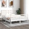 Cama Matrimonial | Cama Para Adultos | Estructura De Cama De Madera Maciza Blanca 160x200 Cm Cfw340396