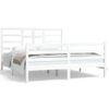 Cama Matrimonial | Cama Para Adultos | Estructura De Cama De Madera Maciza Blanca 160x200 Cm Cfw340396