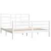 Cama Matrimonial | Cama Para Adultos | Estructura De Cama De Madera Maciza Blanca 160x200 Cm Cfw340396