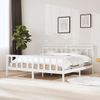 Cama Matrimonial | Cama Para Adultos | Estructura De Cama De Madera Maciza Blanca 200x200 Cm Cfw896827