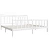 Cama Matrimonial | Cama Para Adultos | Estructura De Cama De Madera Maciza Blanca 200x200 Cm Cfw896827