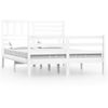 Cama Matrimonial | Cama Para Adultos | Estructura De Cama Madera Maciza De Blanco 5ft 150x200 Cm Cfw213517