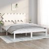 Cama Matrimonial | Cama Para Adultos | Estructura De Cama Madera Maciza King Size Blanca 150x200 Cm Cfw310998