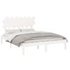 Cama Matrimonial | Cama Para Adultos | Estructura De Cama Madera Maciza King Size Blanca 150x200 Cm Cfw310998